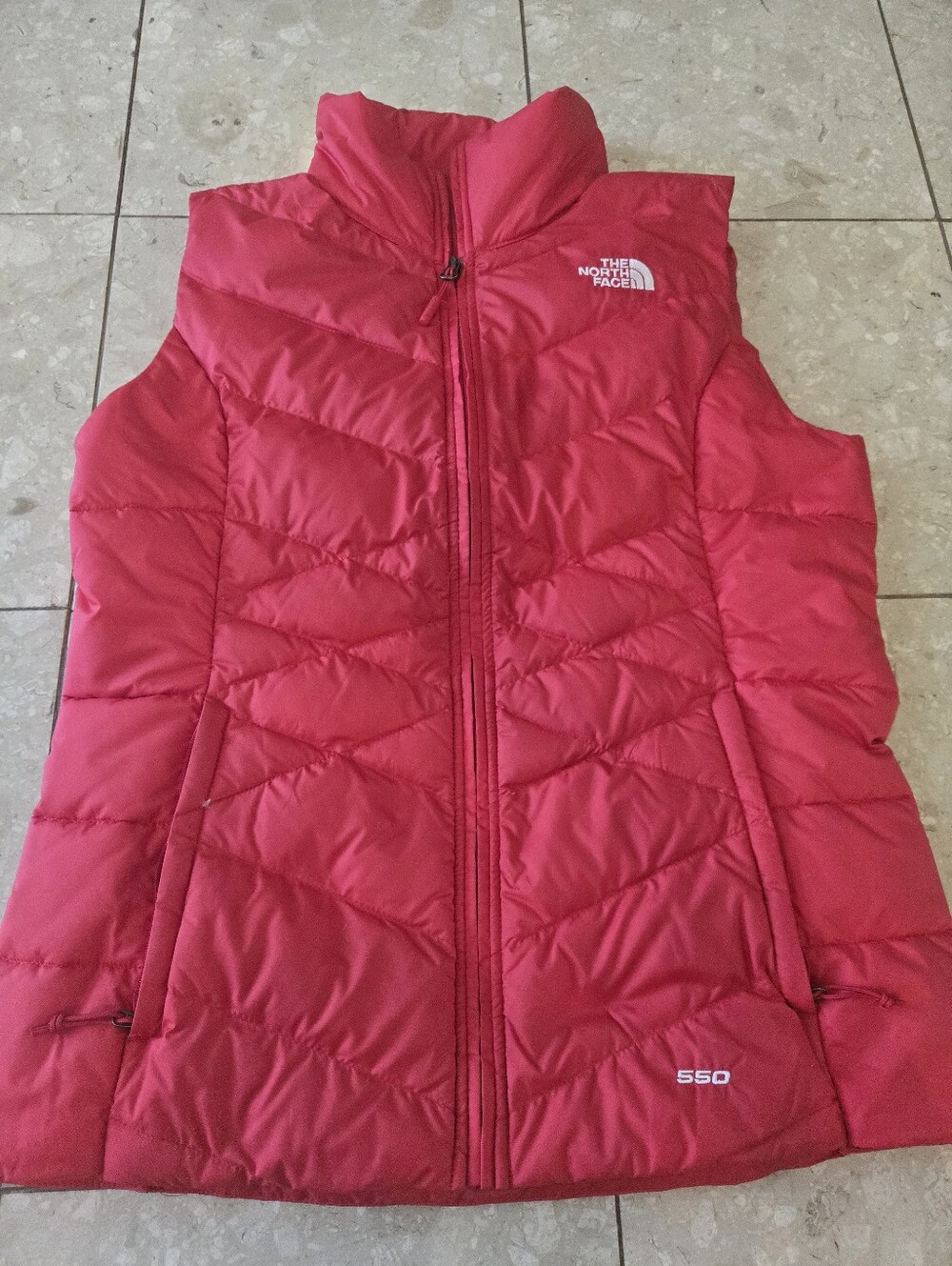 Women's Red North Face Puff Vest - Medium